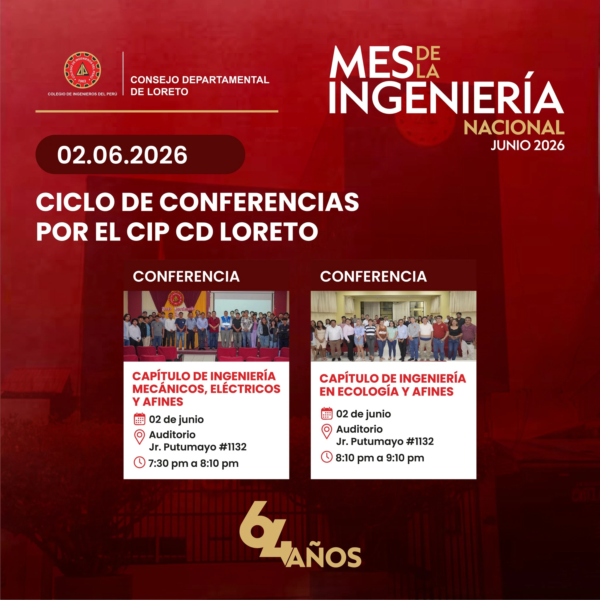 🟥 𝗖𝗜𝗣 𝗖𝗗 𝗟𝗢𝗥𝗘𝗧𝗢 𝗖𝗢𝗡𝗧𝗜𝗡𝗨́𝗔 𝗖𝗢𝗡 𝗘𝗟 𝗖𝗜𝗖𝗟𝗢 𝗗𝗘 𝗖𝗢𝗡𝗙𝗘𝗥𝗘𝗡𝗖𝗜𝗔𝗦 𝗘𝗡 𝗘𝗟 𝗠𝗔𝗥𝗖𝗢 𝗗𝗘𝗟 𝗠𝗘𝗦 𝗗𝗘 𝗟𝗔 𝗜𝗡𝗚𝗘𝗡𝗜𝗘𝗥𝗜́𝗔 🎓⚙️