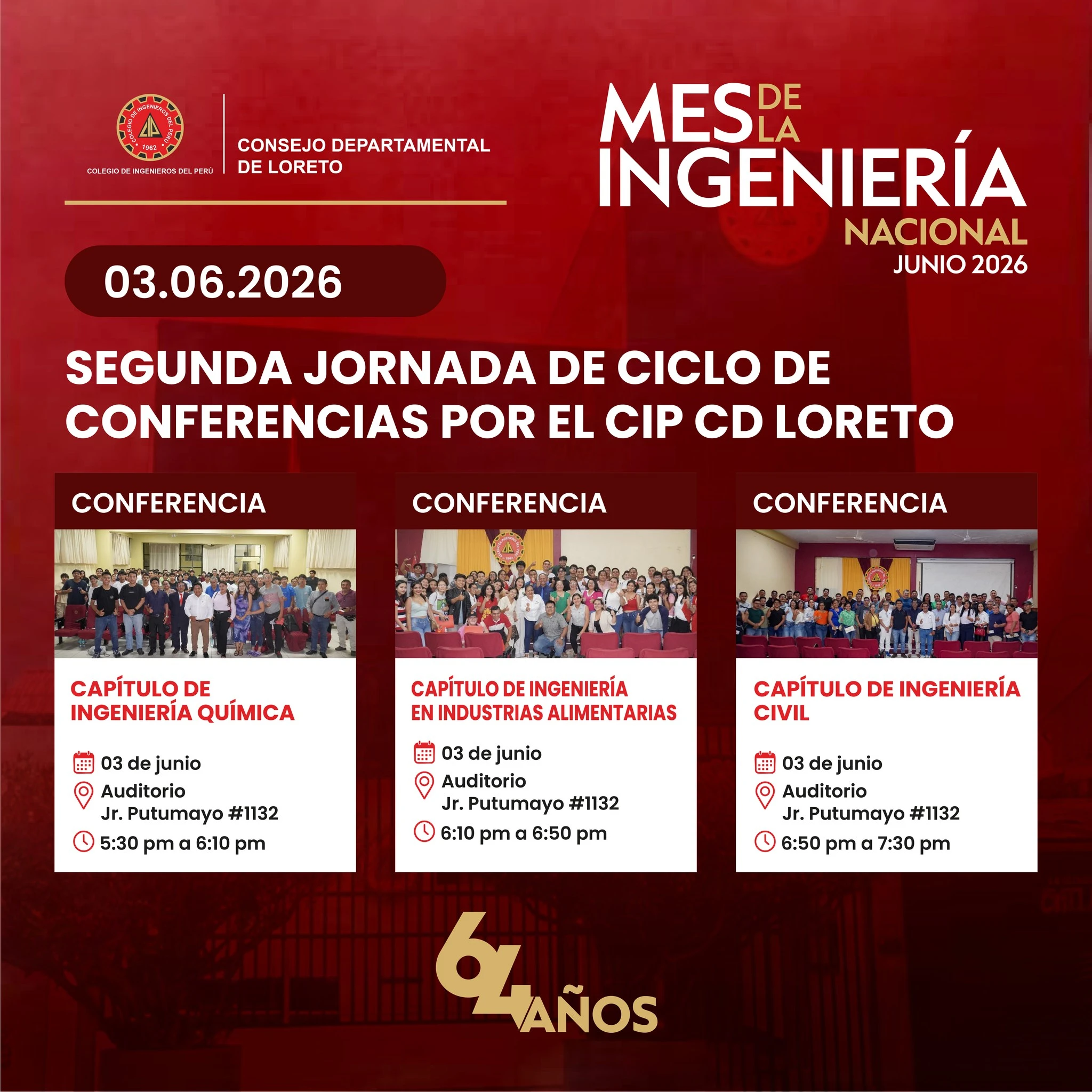 🟥 𝗦𝗘𝗚𝗨𝗡𝗗𝗔 𝗝𝗢𝗥𝗡𝗔𝗗𝗔 𝗗𝗘𝗟 𝗖𝗜𝗖𝗟𝗢 𝗗𝗘 𝗖𝗢𝗡𝗙𝗘𝗥𝗘𝗡𝗖𝗜𝗔𝗦 𝗣𝗢𝗥 𝗘𝗟 𝗖𝗜𝗣 𝗖𝗗 𝗟𝗢𝗥𝗘𝗧𝗢 🎓⚙️