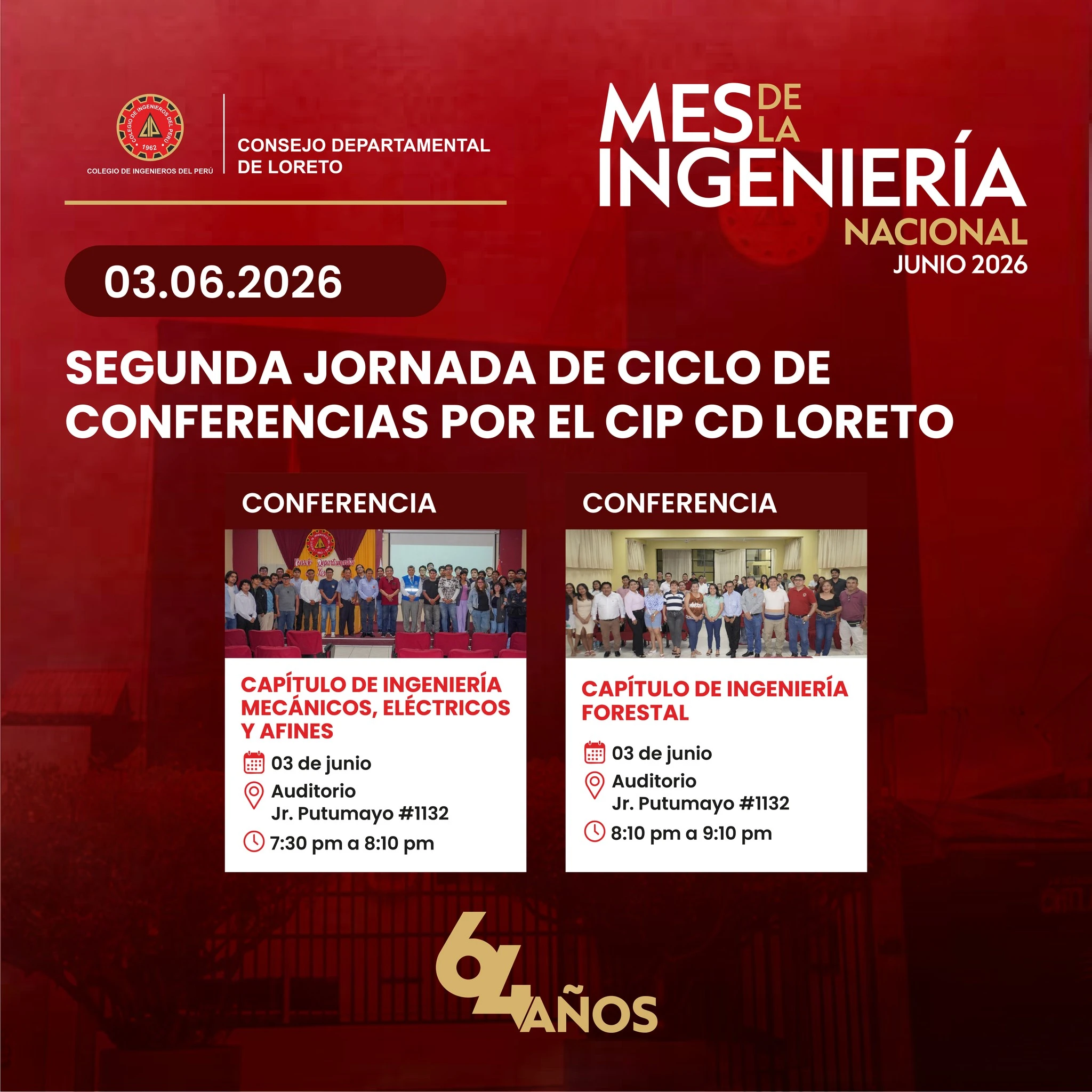 🟥 𝗦𝗘𝗚𝗨𝗡𝗗𝗔 𝗝𝗢𝗥𝗡𝗔𝗗𝗔 𝗗𝗘𝗟 𝗖𝗜𝗖𝗟𝗢 𝗗𝗘 𝗖𝗢𝗡𝗙𝗘𝗥𝗘𝗡𝗖𝗜𝗔𝗦 𝗣𝗢𝗥 𝗘𝗟 𝗖𝗜𝗣 𝗖𝗗 𝗟𝗢𝗥𝗘𝗧𝗢 🎓⚙️
