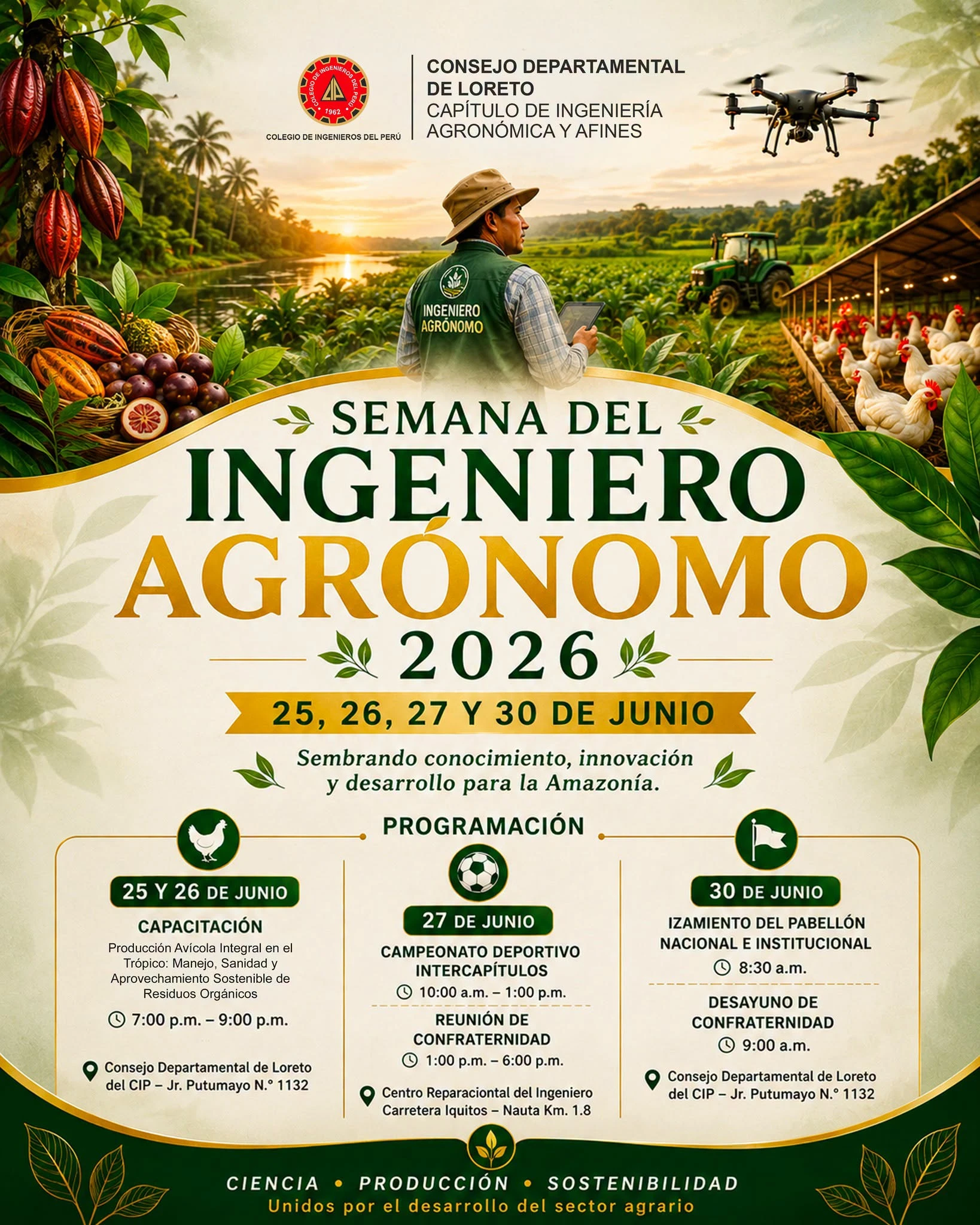 🌱🎉 𝗦𝗘𝗠𝗔𝗡𝗔 𝗗𝗘𝗟 𝗜𝗡𝗚𝗘𝗡𝗜𝗘𝗥𝗢 𝗔𝗚𝗥𝗢́𝗡𝗢𝗠𝗢 𝟮𝟬𝟮𝟲: 𝗖𝗢𝗡𝗢𝗖𝗜𝗠𝗜𝗘𝗡𝗧𝗢, 𝗜𝗡𝗧𝗘𝗚𝗥𝗔𝗖𝗜𝗢́𝗡 𝗬 𝗖𝗢𝗠𝗣𝗥𝗢𝗠𝗜𝗦𝗢 𝗖𝗢𝗡 𝗘𝗟 𝗗𝗘𝗦𝗔𝗥𝗥𝗢𝗟𝗟𝗢 𝗗𝗘 𝗟𝗔 𝗔𝗠𝗔𝗭𝗢𝗡𝗜́𝗔 🎉🌱