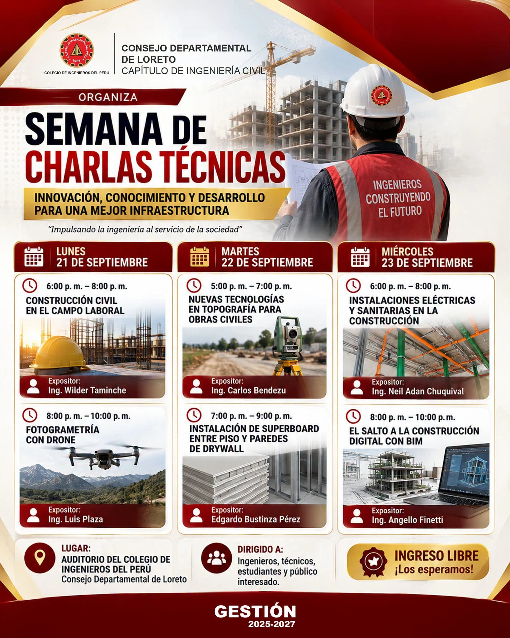 🏗️ 𝗦𝗘𝗠𝗔𝗡𝗔 𝗗𝗘 𝗖𝗛𝗔𝗥𝗟𝗔𝗦 𝗧𝗘́𝗖𝗡𝗜𝗖𝗔𝗦 | 𝗜𝗡𝗡𝗢𝗩𝗔𝗖𝗜𝗢́𝗡, 𝗖𝗢𝗡𝗢𝗖𝗜𝗠𝗜𝗘𝗡𝗧𝗢 𝗬 𝗗𝗘𝗦𝗔𝗥𝗥𝗢𝗟𝗟𝗢 𝗣𝗔𝗥𝗔 𝗨𝗡𝗔 𝗠𝗘𝗝𝗢𝗥 𝗜𝗡𝗙𝗥𝗔𝗘𝗦𝗧𝗥𝗨𝗖𝗧𝗨𝗥𝗔