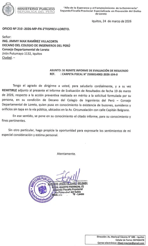 📰 𝗡𝗢𝗧𝗔 𝗗𝗘 𝗣𝗥𝗘𝗡𝗦𝗔 𝗖𝗜𝗣 𝗖𝗗 𝗟𝗢𝗥𝗘𝗧𝗢 𝗟𝗢𝗚𝗥𝗔 𝗜𝗡𝗧𝗘𝗥𝗩𝗘𝗡𝗖𝗜𝗢́𝗡 𝗗𝗘𝗟 𝗠𝗜𝗡𝗜𝗦𝗧𝗘𝗥𝗜𝗢 𝗣𝗨́𝗕𝗟𝗜𝗖𝗢 𝗔𝗡𝗧𝗘 𝗥𝗜𝗘𝗦𝗚𝗢 𝗘𝗡 𝗩𝗜́𝗔 𝗣𝗨́𝗕𝗟𝗜𝗖𝗔 𝗘𝗡 𝗣𝗨𝗡𝗖𝗛𝗔𝗡𝗔