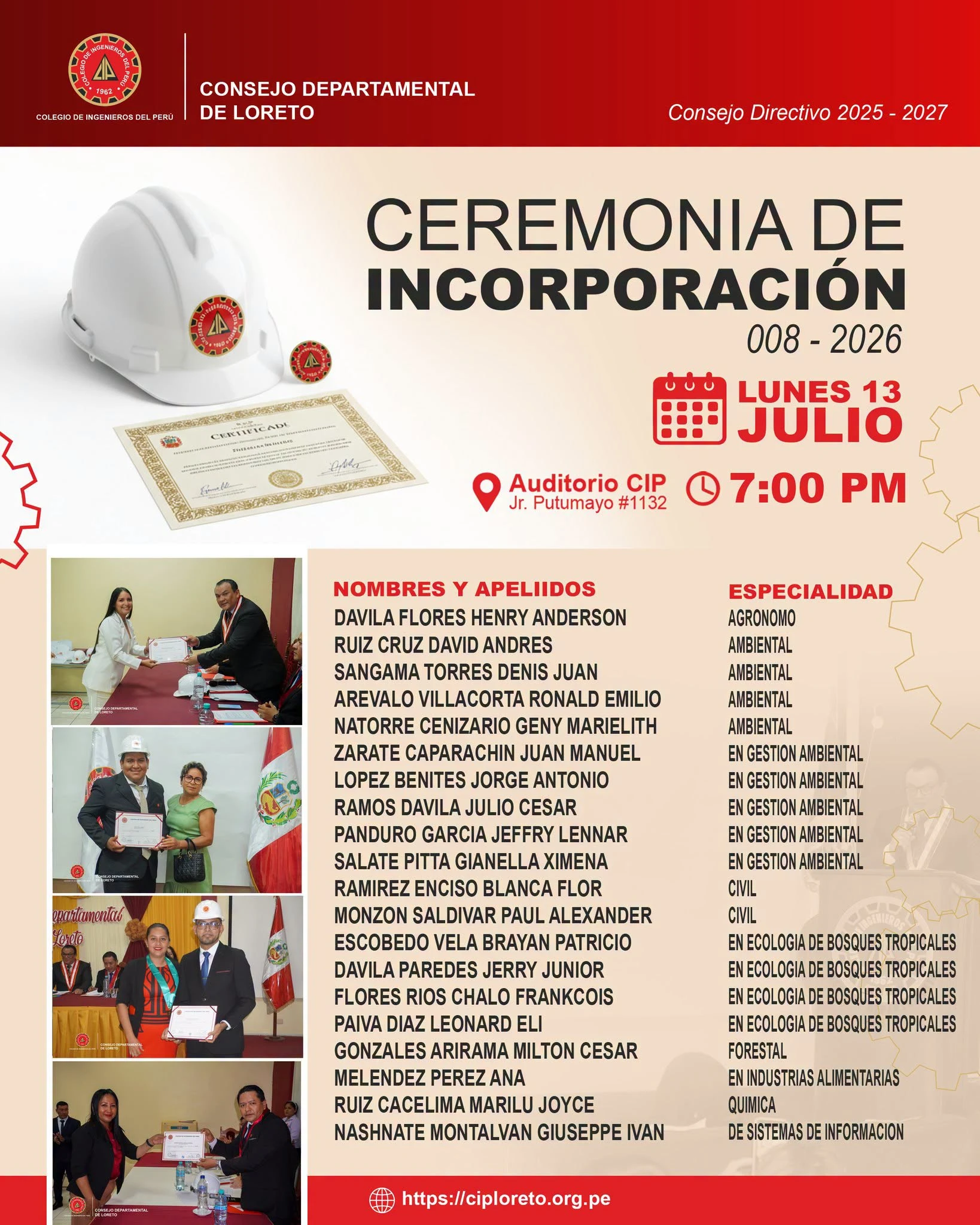 🎓✨ 𝗖𝗲𝗿𝗲𝗺𝗼𝗻𝗶𝗮 𝗱𝗲 𝗜𝗻𝗰𝗼𝗿𝗽𝗼𝗿𝗮𝗰𝗶𝗼́𝗻 𝟬𝟬𝟴 - 𝟮𝟬𝟮𝟲